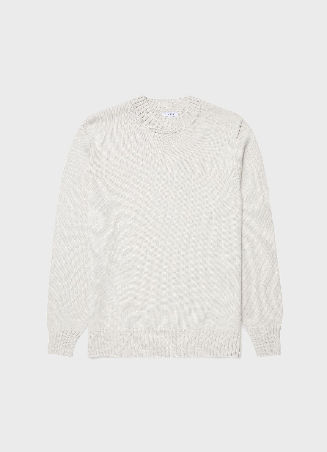 Men's Cotton Crew Neck Jumper in Putty